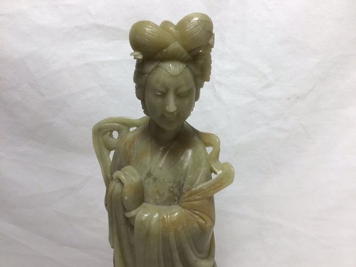 SS68 Chinese Antique Circa 19th Century Very Beautiful Guanyin Jade Statue - Picture 2 of 9