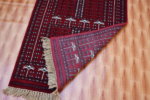 Oriental Rug Hand Knotted Bohemian Living Room Rug 2.6x4 Wool Red Color Rugs - Picture 5 of 5