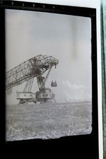 tolles altes Glasnegativ - Fördergerät Braunkohlenbergbau ???? Kraftwerk ?? 9x12