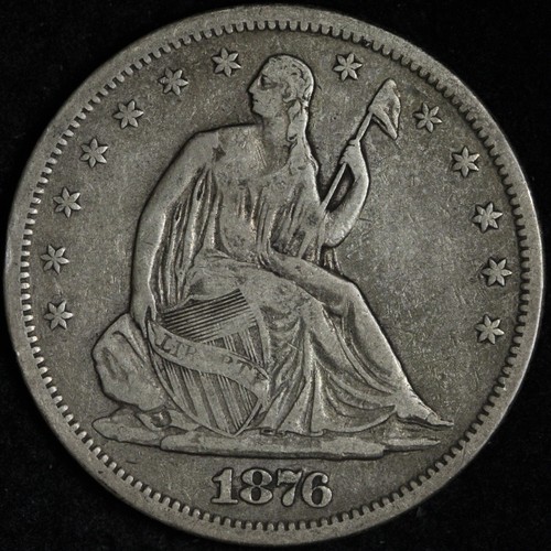 1876-S Seated Liberty Silver Half Dollar VF E368 VQMT