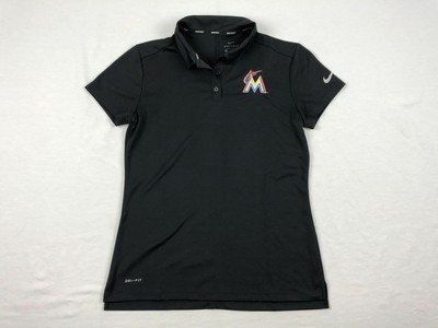 Miami Marlins Nike Polo Shirt Women's Black Dri-Fit Used Small | eBay