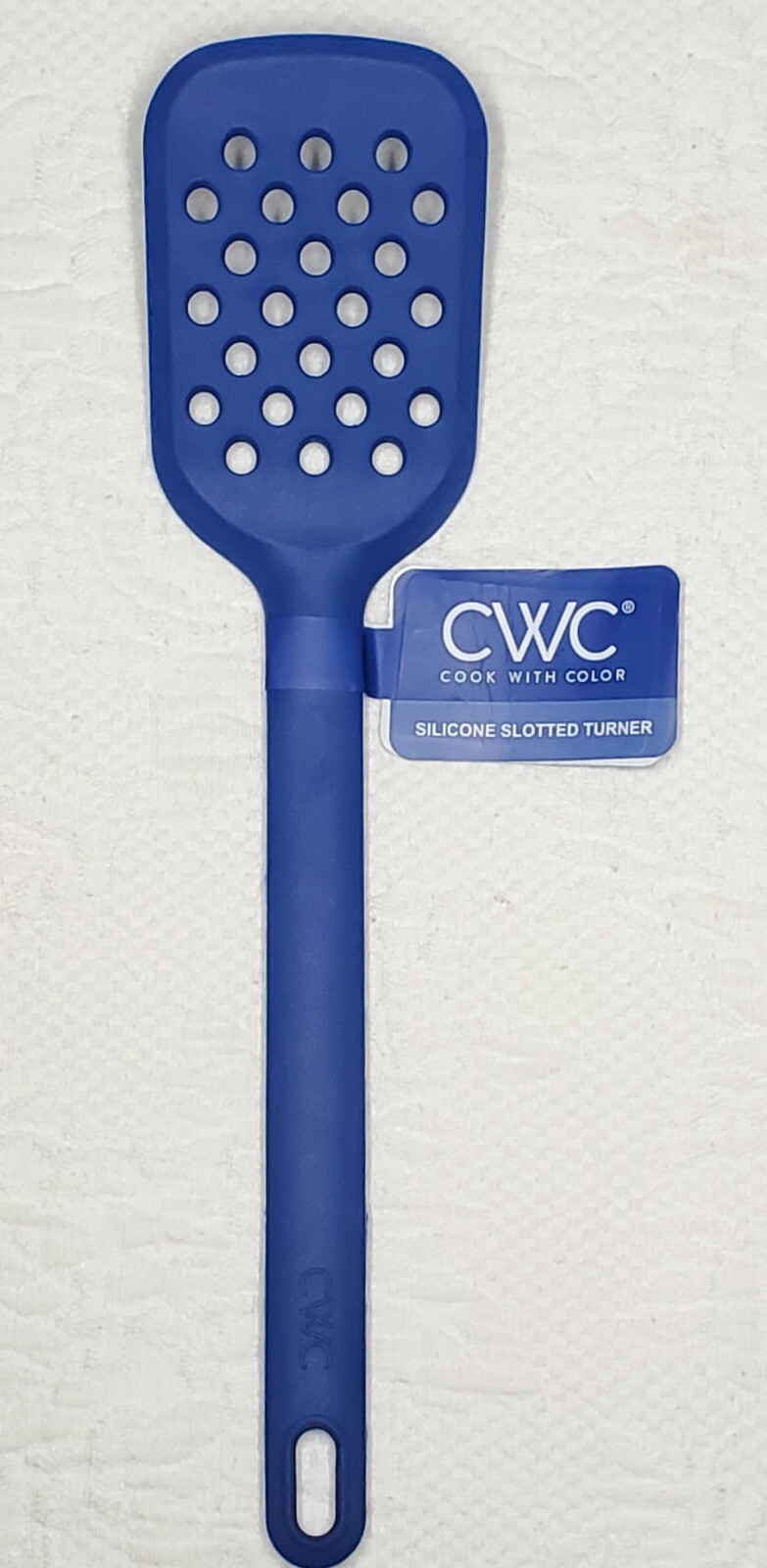 NWT Cook With Color CWC Silicone Slotted Turner Blue 11.75