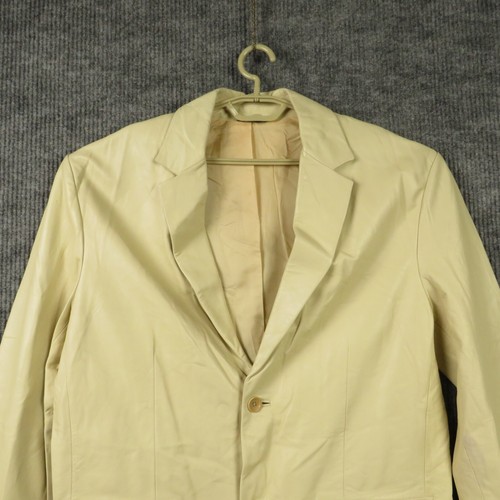 Banana Republic Sport Coat Mens XL 100% Leather 2 Button Up Lined Jacket - Picture 2 of 24