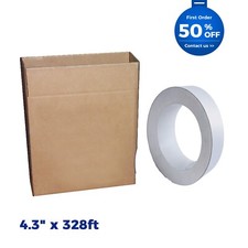 4.3x328ft Roll White Aluminum Tape, Flat Coil without Folded Edge 0.031" Thick