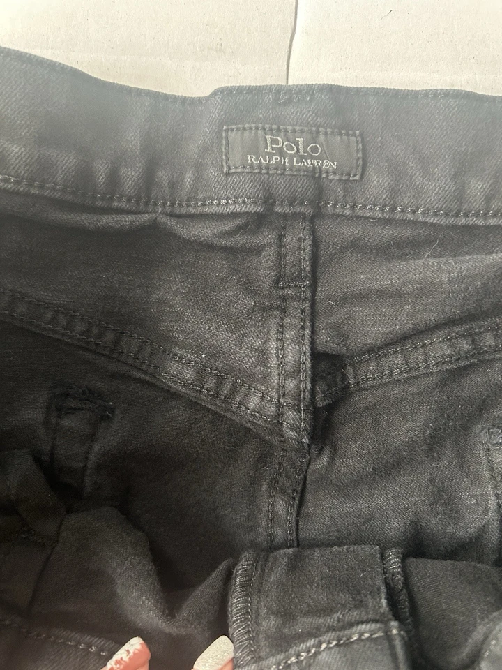 Polo Ralph Lauren Hampton Relaxed Straight Jean 38x34 Black Denim - Image 3 of 4