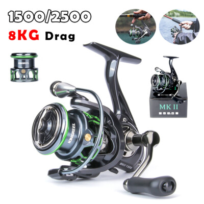 5.2:1 Spinning Reel 8KG Max Drag Fishing Reel 13+1BB Metal Shallow Deep Spool
