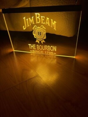 Jim Beam Bourbon LED Neonlicht Schild beleuchten Bier Bar Pub Club Haus Zimme...
