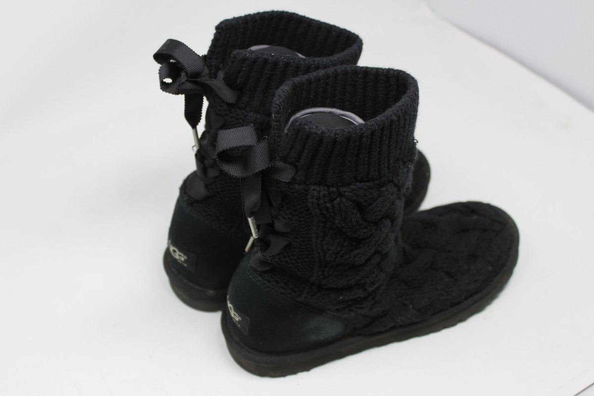 UGG W ISLA 1008840 W/HGRYショートブーツ ニットブーツ リボン 