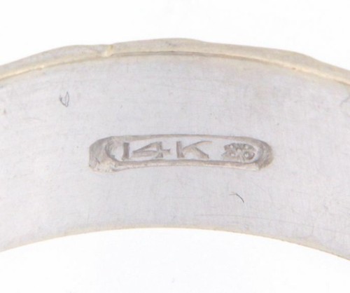 Schillernder Feingold Ehering 14kt Weißgold Größe 9,5 - Bild 3 von 3