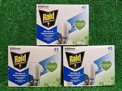 3x Raid Mücken Stecker und Nachfüller ca. 45 Nächte Mückenfrei Starterpackung !!