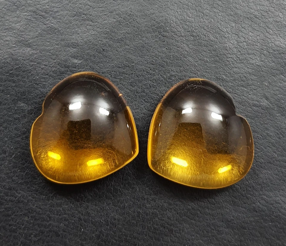 38.10 Ct Gorgeous Yellow Citrine Heart Shape Matching Pair Loose Gems 17x18 MM - Image 4 of 4