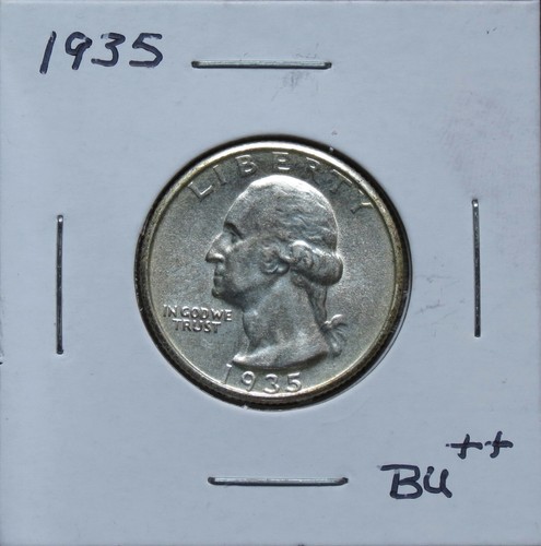 1935 BU+ Light toned Problem Free Washington Quarter 4O28DPC