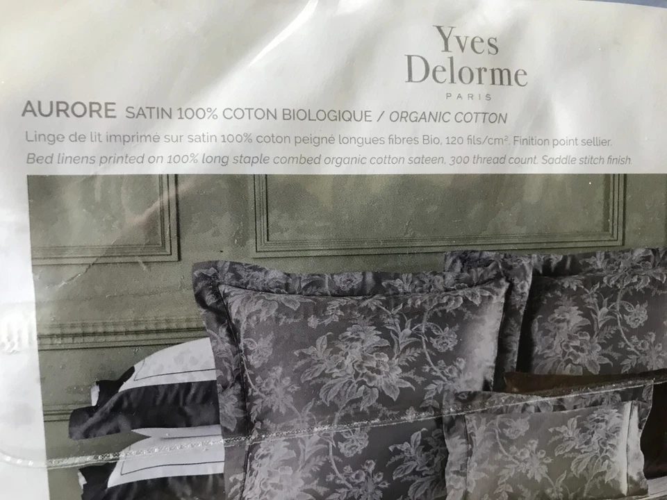 Hoja plana Yves Delorme 94x116 Queen Aurore placa Gary botánica floral Francia Foto 3 de 4