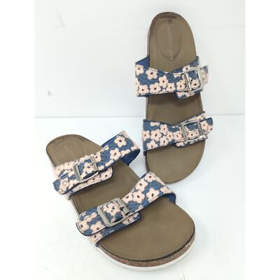 MADDEN GIRL Womens 10M Brando Slip On Adjustable Flower Sandals