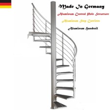 Kit de escalera espiral exterior interior poste de aluminio barandilla pasamanos diámetro 51"