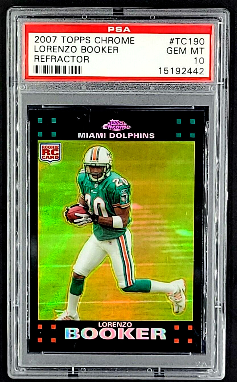 2007 Topps Chrome Refractor #190 Lorenzo Booker RC Rookie PSA 10 Gem Mint POP 3