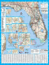 Florida State Executive City and County Executive Laminated Wall Map Poster
