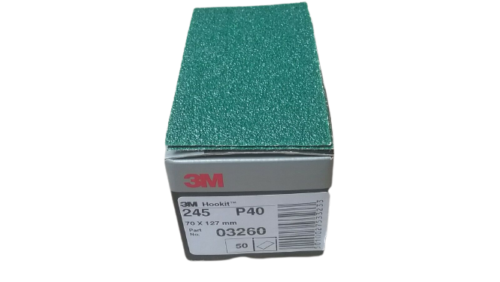 P40 03260 3M Hookit Verde 245 Strisce 70 x 127mm Scatola (50) Foglio Levigante Liscio - Foto 3 di 4