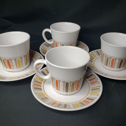 Noritake Progression Mardi Gras Cup and Saucer Mid Century set of 4 - Picture 7 of 7