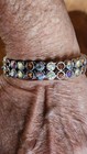 Glitzy Silver Tone Magnetic Closure Multi Color Ab Rhinestone Bangle Bracelet