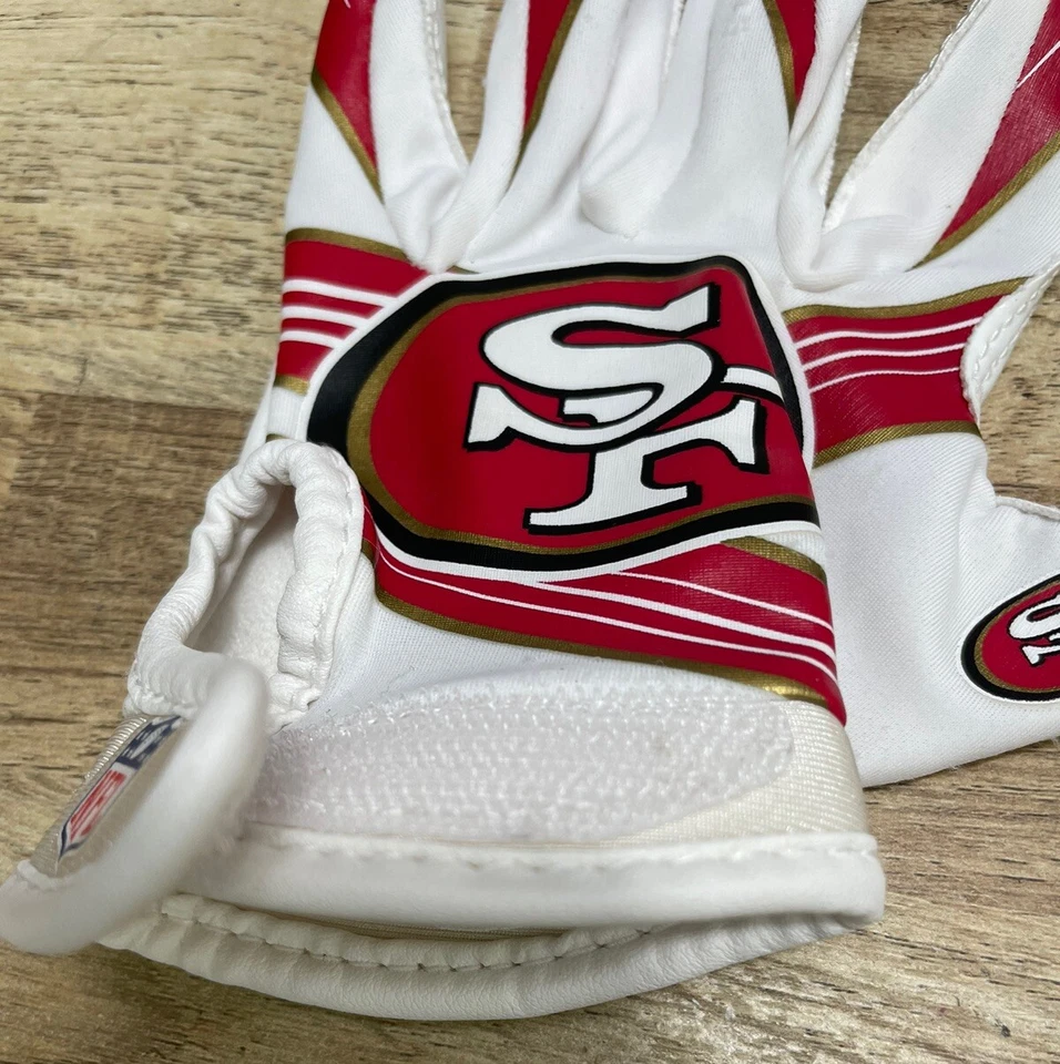 (1) 旧金山 49 人队儿童 NFL 接收手套,4-12 岁单手套尺寸 Xs/S — 第 4/4 张图片