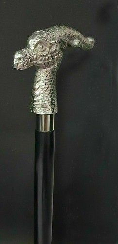 Vintage Wooden Walking Stick Cane Designer Dragon Head Antique Handle Style Gift - Picture 4 of 6