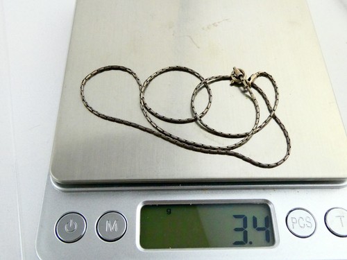 Sterling Silver Piece Chain Necklace 925 16.5 Inches Long 1.11mm Thickness 3.4g - Picture 8 of 8