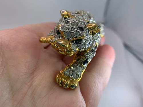 Broche de colección dorado gigante negro pavimentado de tigre M-0569 - Imagen 4 de 5