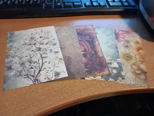 5X SHEETS NOSTALGIC/VINTAGE FOR SCRAPBOOKING/JOURNALS  +/- 13X9 CM (VIN788)