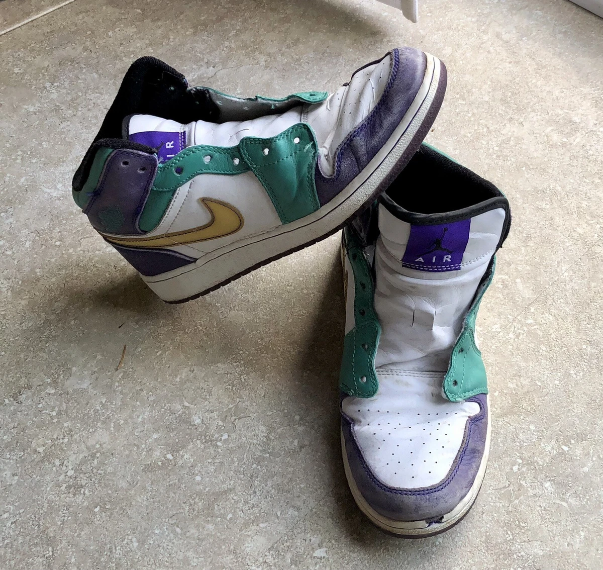 Nike Air Jordan 2008 Purple Green 322678 301 Green Youth 5.5 Y Girl Basketball