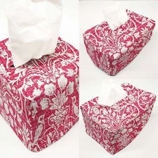 Pink Floral Damask Tissue Box Cover