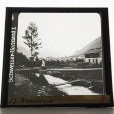 Gemeinde Chamonix Fotoplatte Um 1920-1930 Glas Positiv Glas Dia 8,5 cm X 8, 5 cm