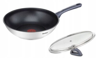TEFAL DAILY COOK WOK-PFANNE 28 cm MIT GLASDECKEL, PFANNE 24 cm + DECKEL