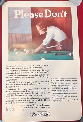 Please Don't - Rules For Billiard Businesses - Height 26 in / Length 17 in      