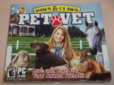Paws and Claws: Pet Vet CD-ROM, 2006, WIN 98/ME/XP, Valusoft VGC