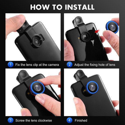 Fisheye Macro Wide Angle Lens Portable Phone Camera Universal Clip - 第 3/12 張圖片