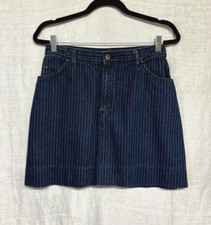 Vintage 1980s Cristina's Women's Striped Denim Jean Skirt 13/14