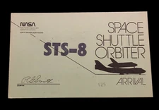 STS-8 SPACE SHUTTLE ORBITER ARRIVAL KENNEDY SPACE CENTER VEHICLE PERMIT 