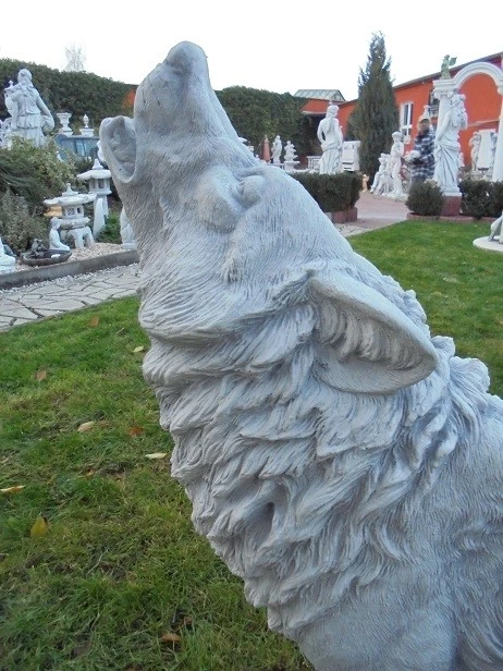 Steinfigur "Wolf stehend" 100 cm, Steinguss, Statue, Tierfigur, Gartenfigur - Bild 4 von 4