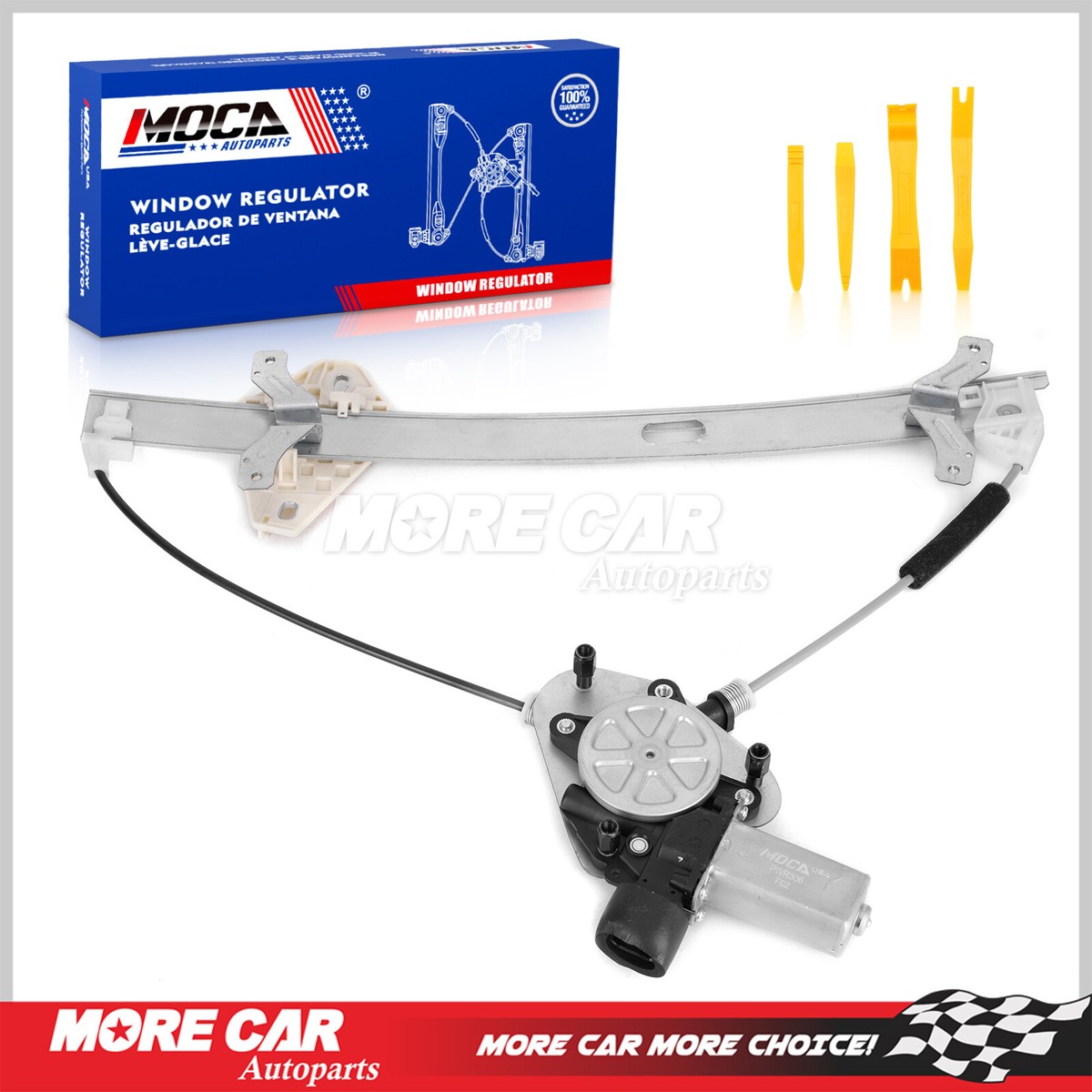Power Window Regulator With Motor - Front Driver Side For 2003-2007 Honda Accord Sedan (4-Door), Left