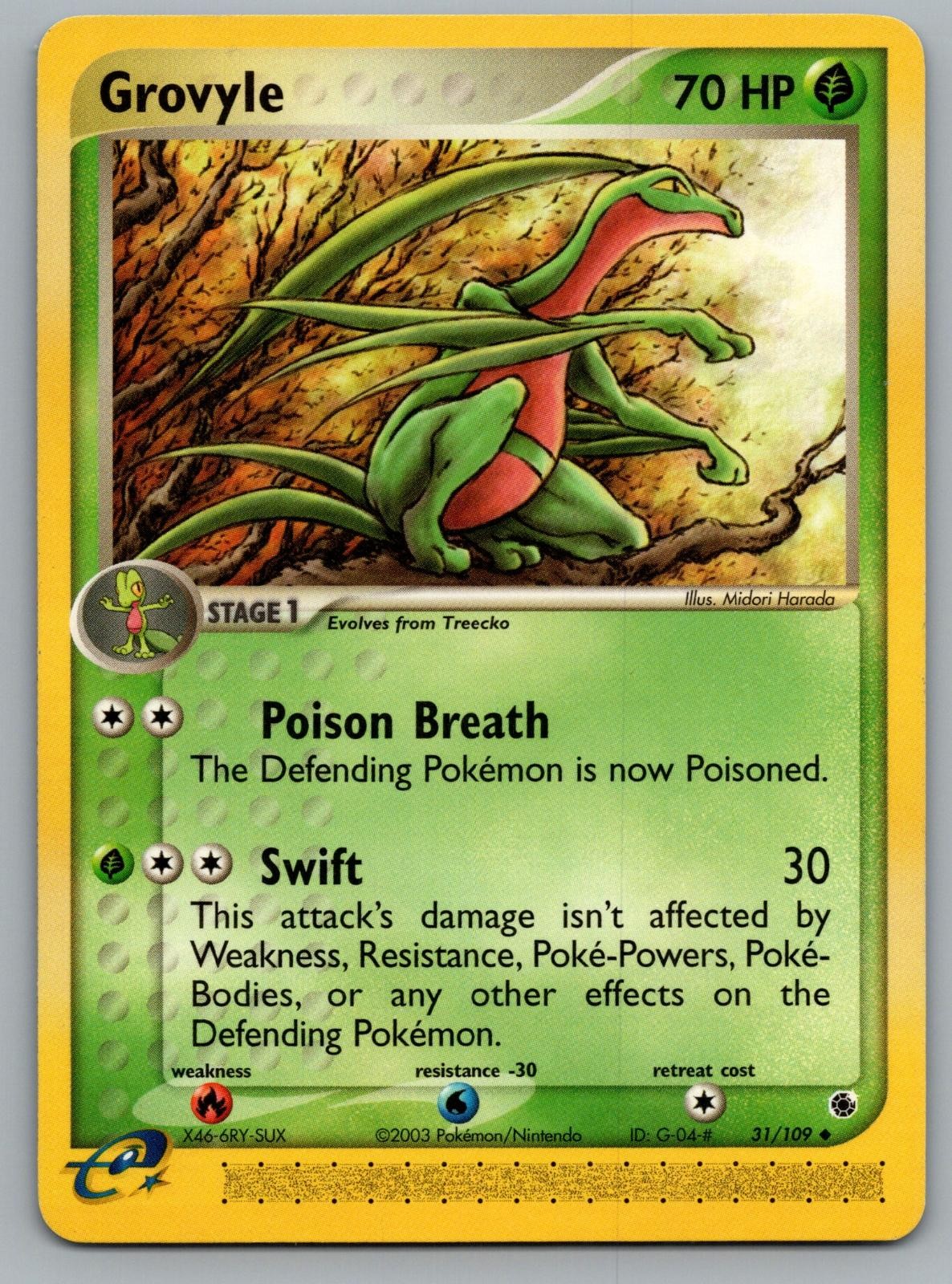 Grovyle 31/109 Uncommon Ruby & Sapphire Pokemon Lightly Played