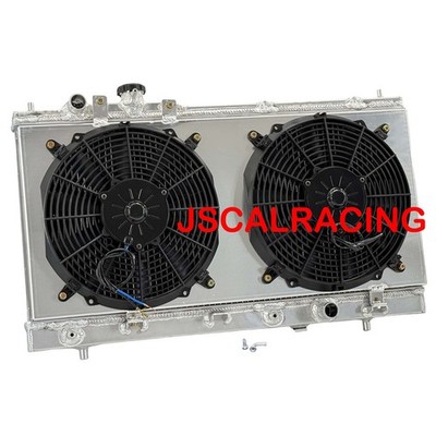Aluminum Radiator + Fan Shroud For Mazda Protege Protege5 L4 1999-2003 2Row AT