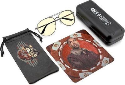 Fallout Brotherhood Gaming Brille - Gestell Gunmetal - Gläser Amber - NEU
