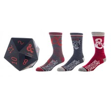 Dungeons & Dragons - Juego de caja de calcetines D20 Crew (3 pares) - Bioworld