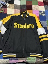 NFL Pittsburgh Steelers G-III Coat Leather Wool Jacket Reversible Size 2XL