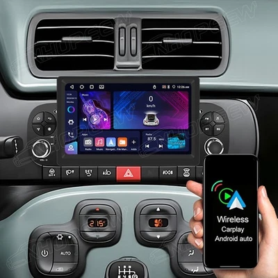 NHOPEEW 4+64GB Android 15 Para Fiat Panda 312 2012-2024 Carplay Radio Coche GPS NAVI BT FM