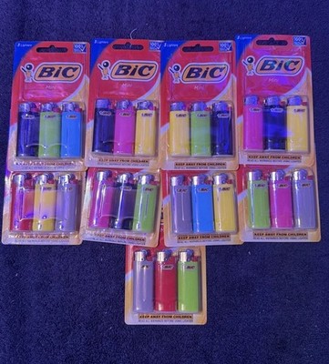 Bic Mini Lighters Multi Color 3 Pack Brand New Sealed In Box