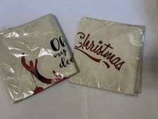 Oh My Deer & Merry Christmas Red Truck Pillow Covers 17" x 17. New In Package