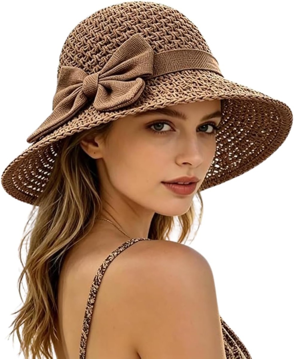Elegant Woven Straw Sun Hat with Bow, French Sun Hats for  display picture 1