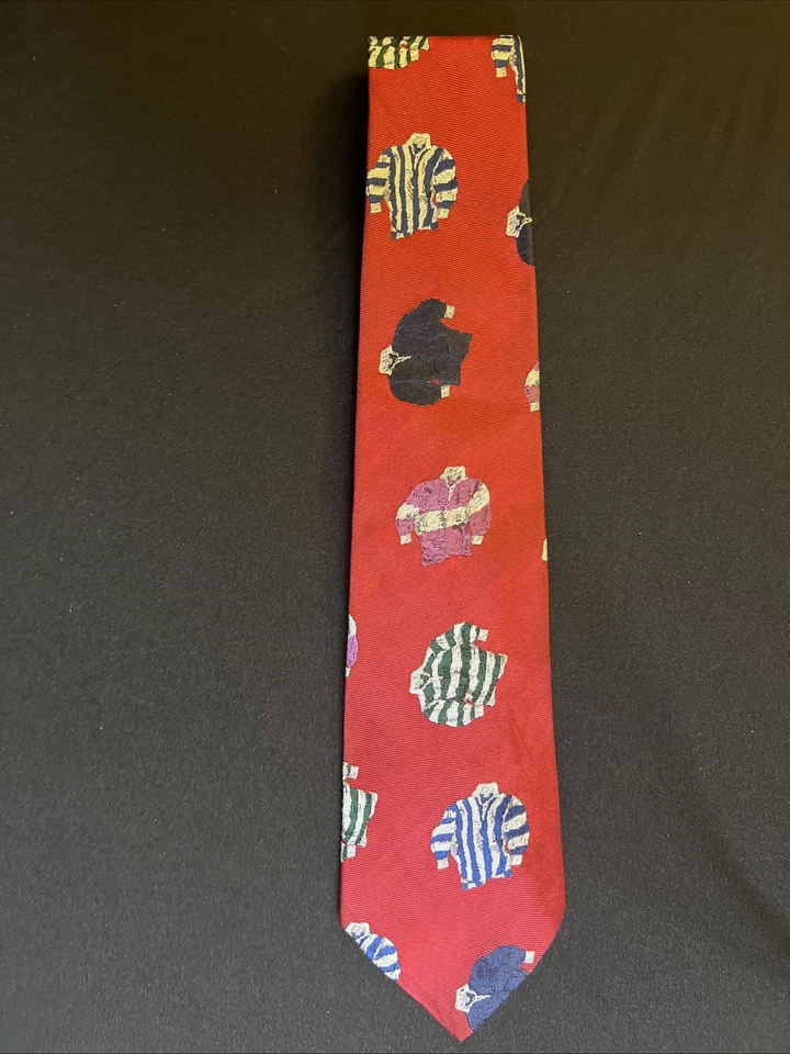 Camisa de Rugby POLO RALPH LAUREN Hecha a Mano EE. UU. 100% Seda Camisetas De Colección Corbata Roja Foto 4 de 4